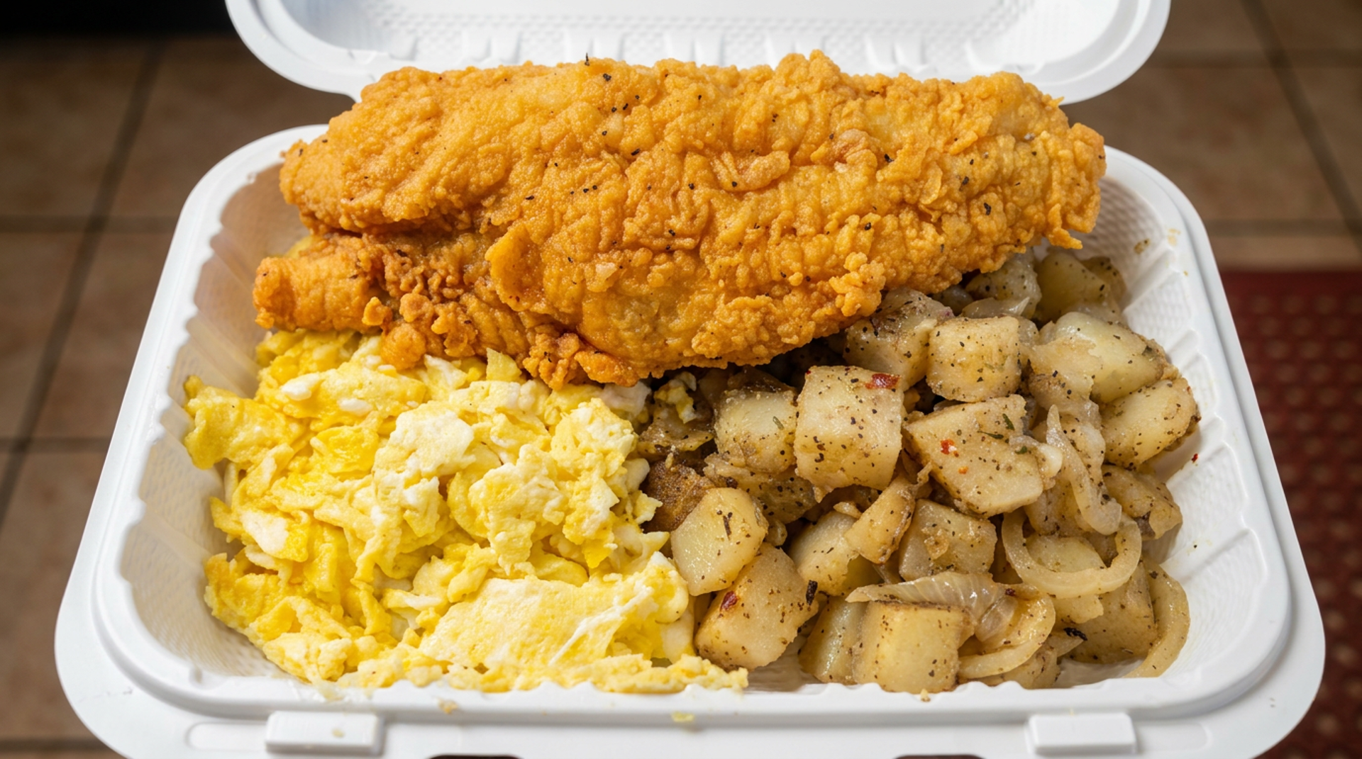 Fried catfish and eggs