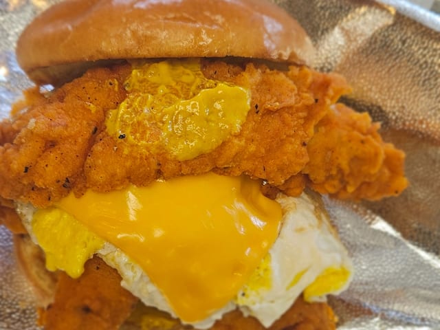 Fish Egg & Cheese on a Bun.