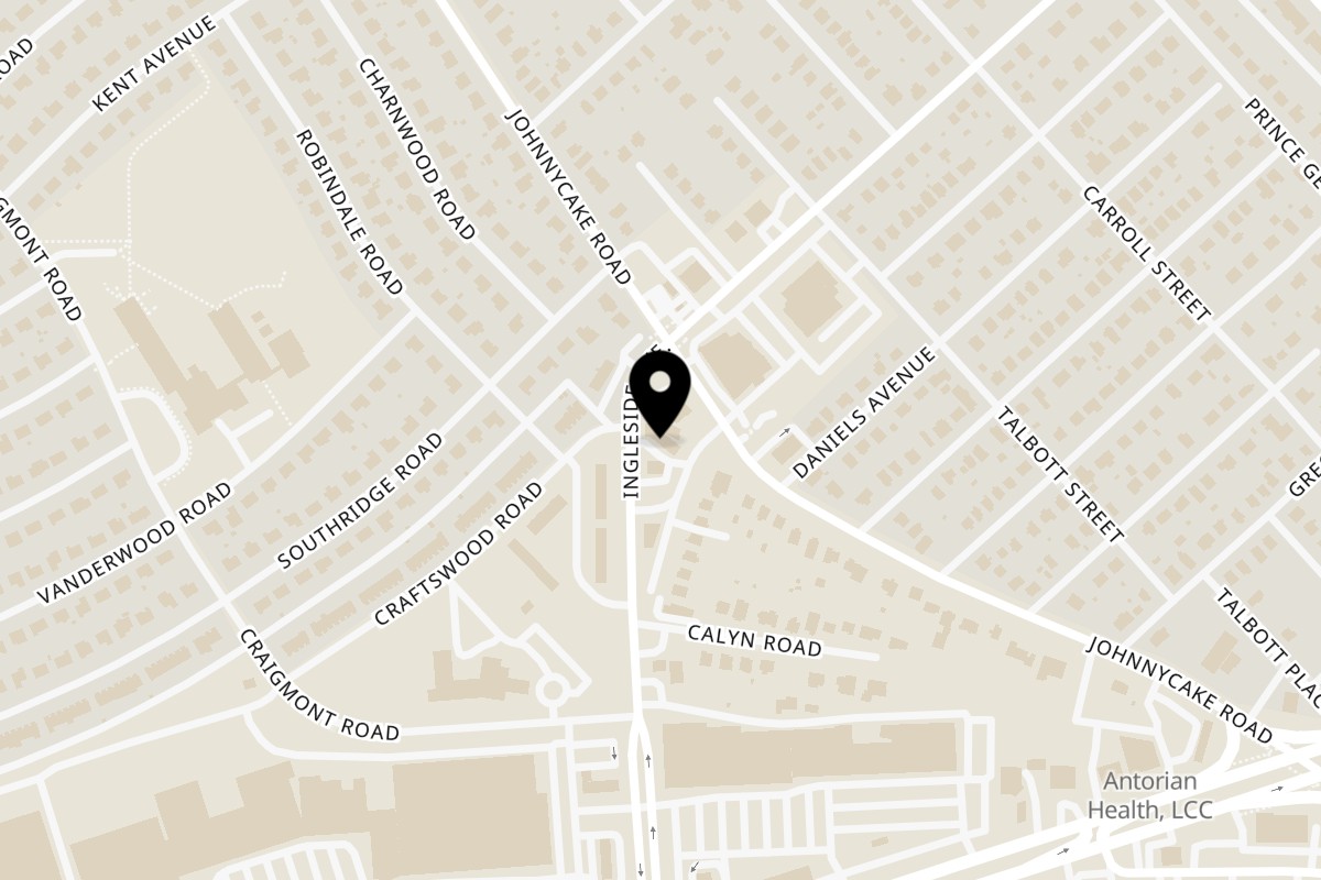 Map showing the location of Kittens Kitchen on 1022 Ingleside Ave in Catonsville